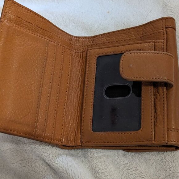 Tory Burch Brown Leather Logo Wallet - Picture 2 of 4